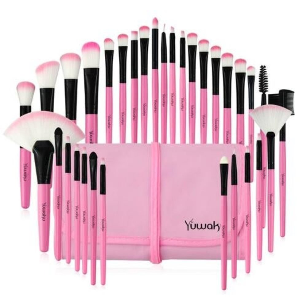 32 professional makeup brush set, facial eye shadow eyeliner foundation blush